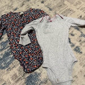 Floral and Gray Kids One Piece Set